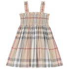 Baby Girls Pale Beige Check Dress Set, 1, hi-res