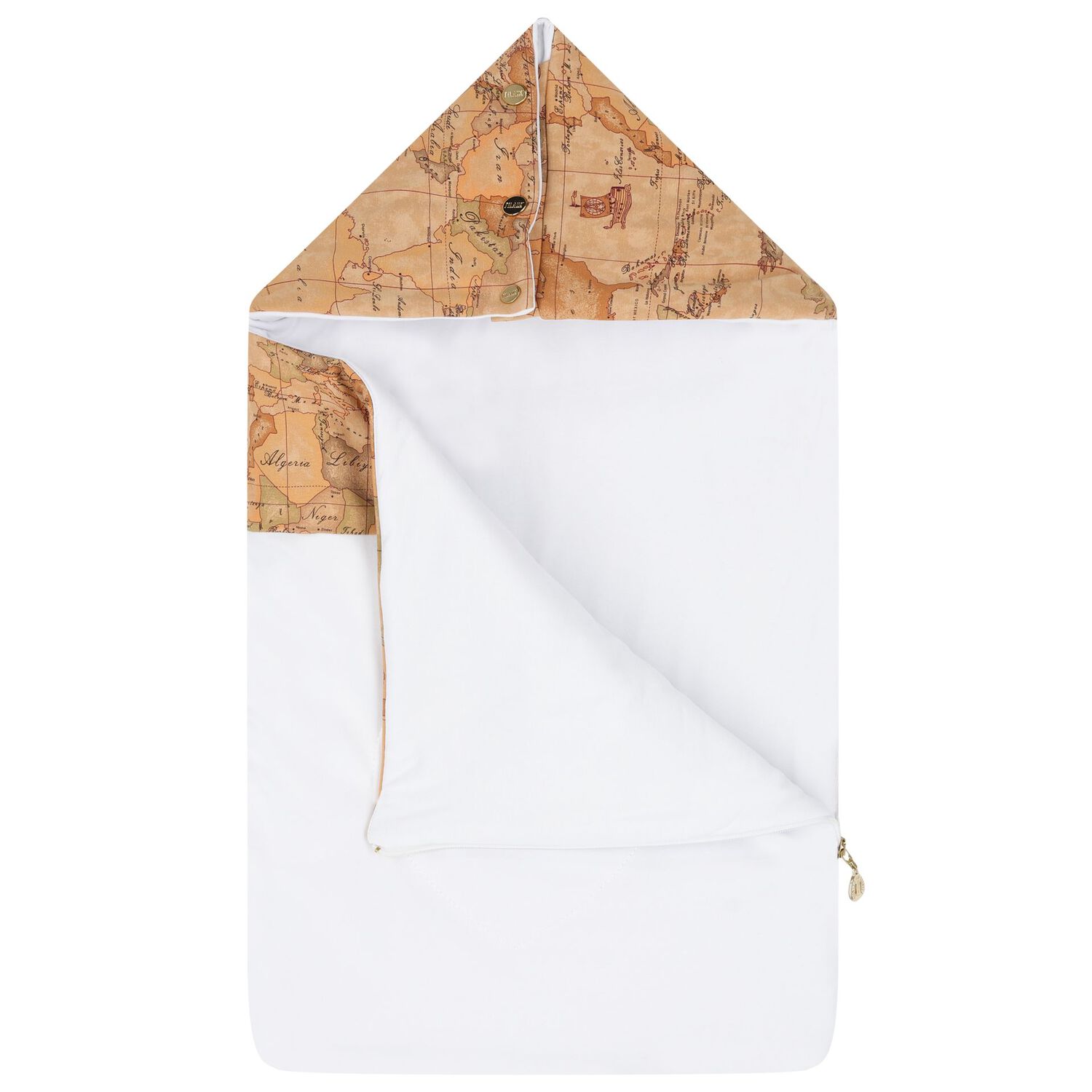 Beige & White Geo Map Baby Nest, 1, hi-res