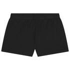 Girls Black Logo Shorts, 1, hi-res