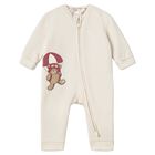 Baby Boys Ivory Teddy Bear Romper, 1, hi-res