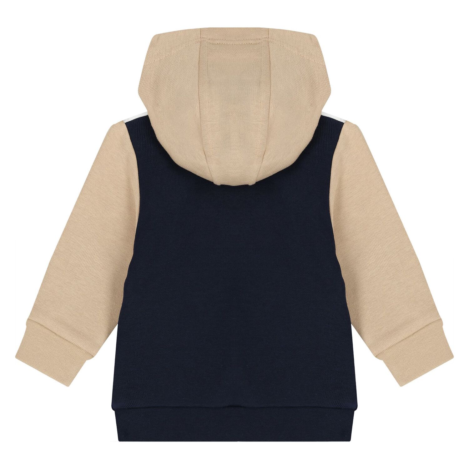 Younger Boys Navy Blue Hooded Zip Up Top, 1, hi-res