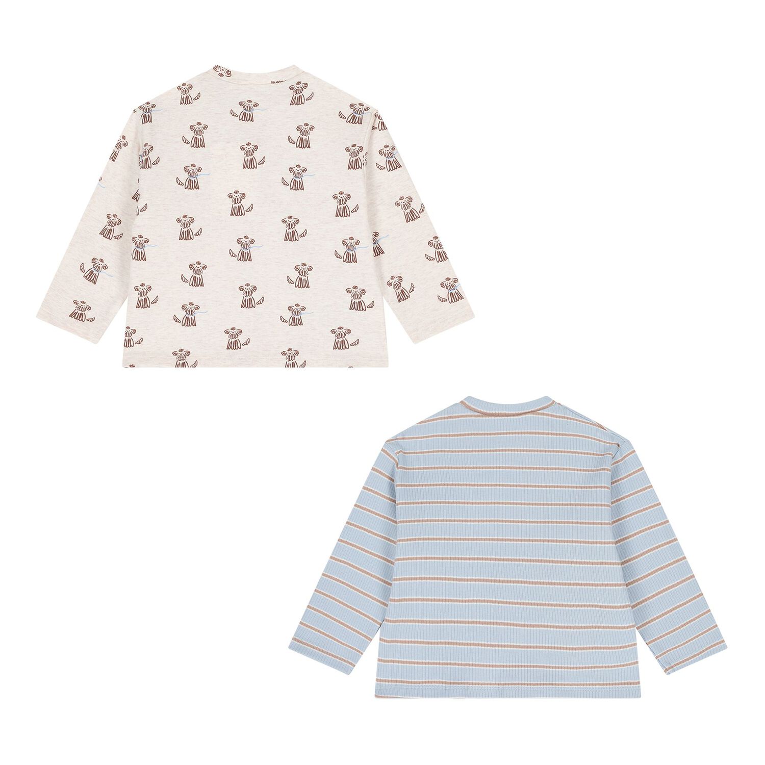 Baby Boys Ivory & Blue Dog Long Sleeve Top, 1, hi-res