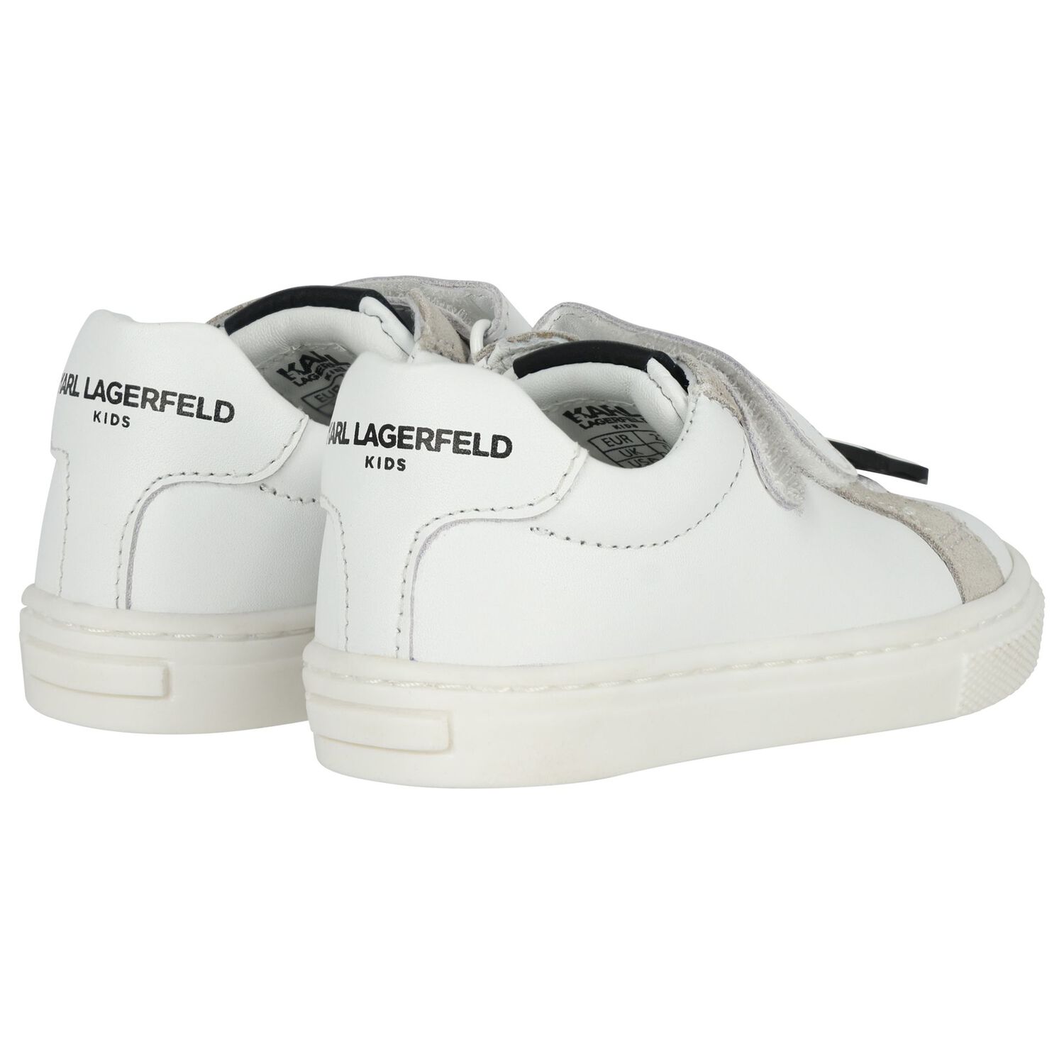 White Ikonik Karl Logo Trainers, 1, hi-res