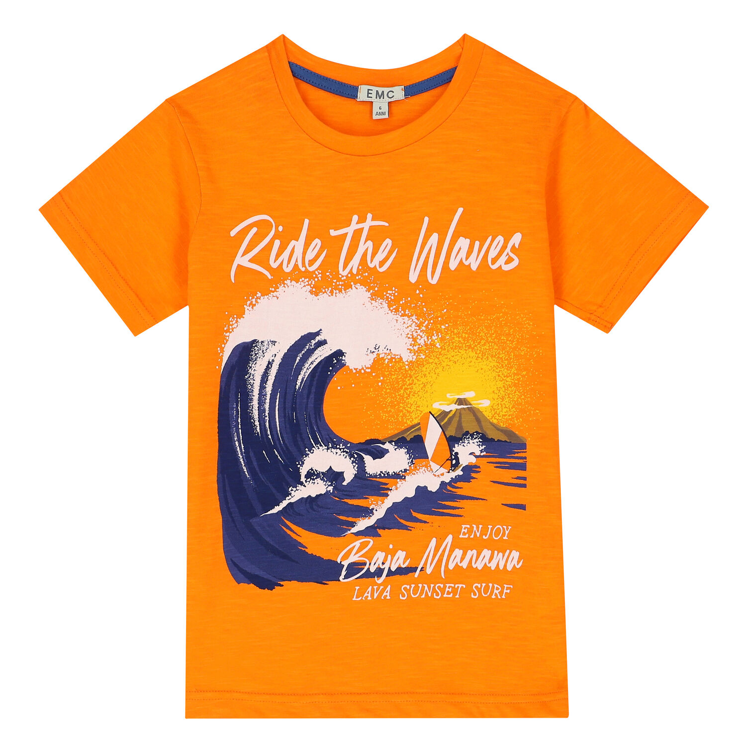 Boys Orange & Blue Graphic Shorts Set, 1, hi-res