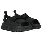 Black Chunky Logo Sandals , 1, hi-res