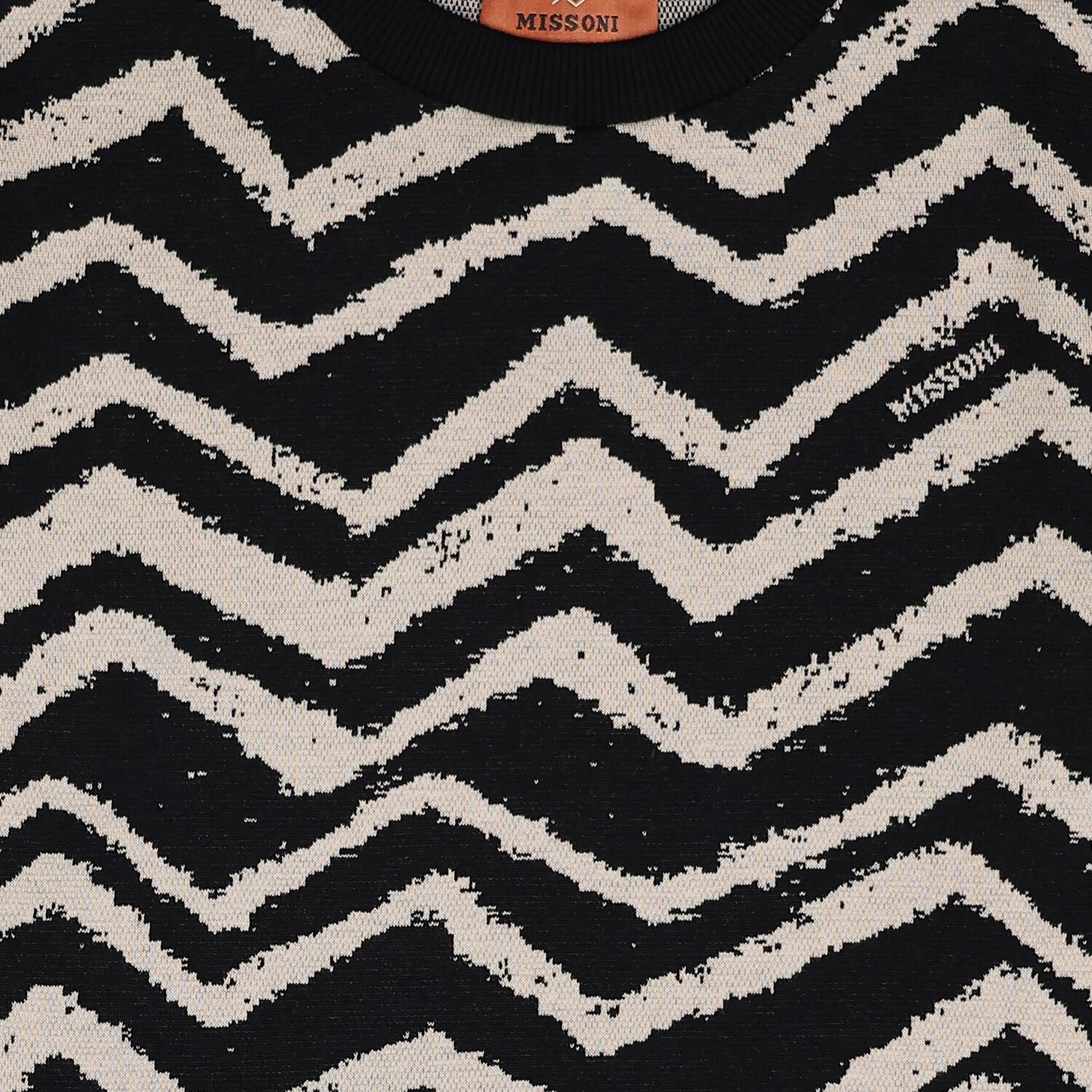 Girls Black & Ivory Zig Zag Sweatshirt, 1, hi-res