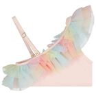 Girls Pink Ruffled Tulle Bikini, 1, hi-res