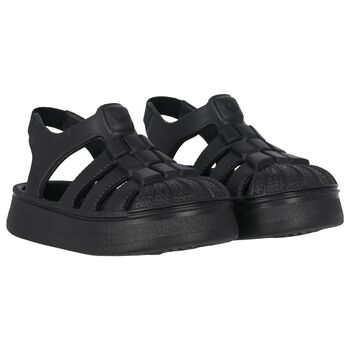 Black Logo Superstar Sandals