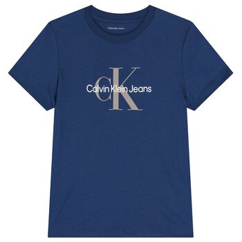 Calvin Klein Boys Navy Blue Logo T-Shirt, 5 Boys Navy Blue Logo T-Shirt