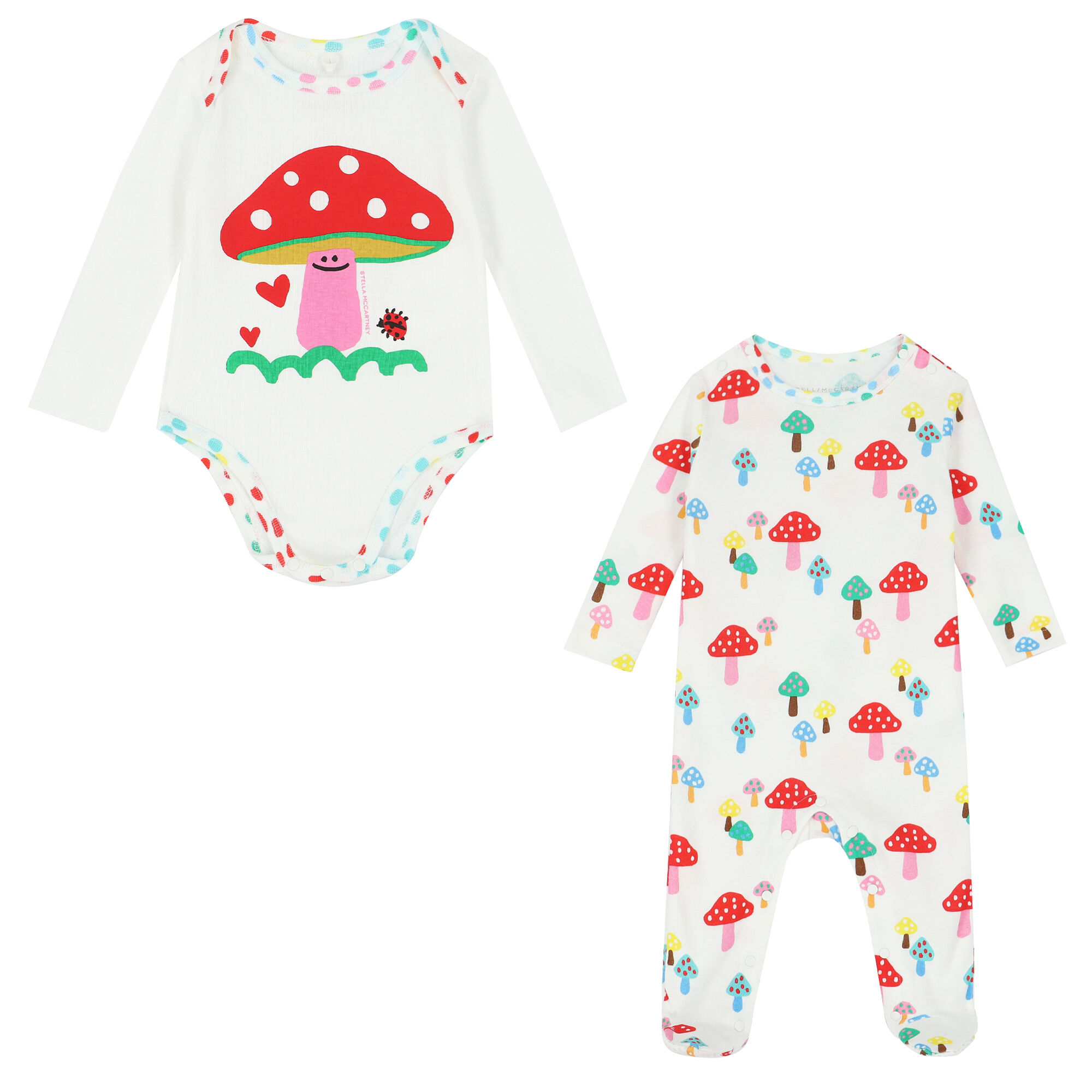 Stella McCartney Baby Girls Ivory Mushroom Babygrow Set Junior Couture UK