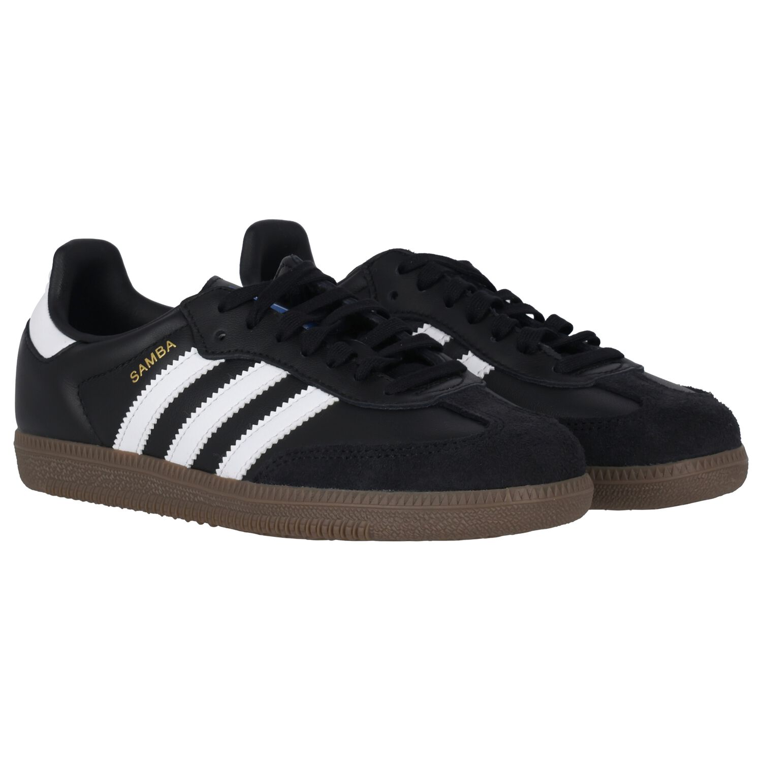 Black Logo Samba Trainers, 1, hi-res