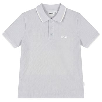 Boys Mini Me Blue Logo Polo Shirt