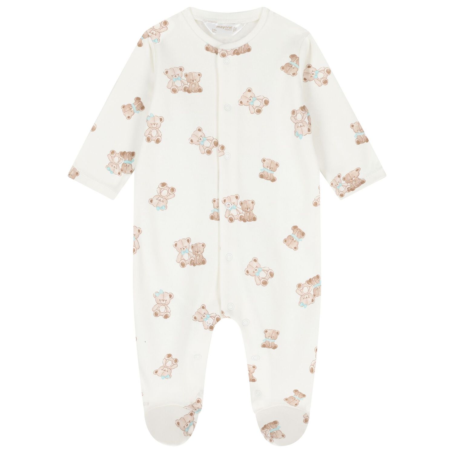 Baby Boys White & Green Teddy Bear Babygrows ( 2-Pack ), 2, hi-res