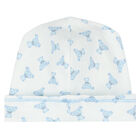 Baby Boys White & Blue Teddy Hat, 1, hi-res