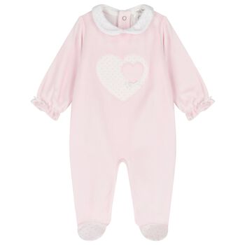 Baby Girls Pink Heart Babygrow