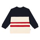 Baby Boys Beige & Navy Blue Logo Tracksuit, 1, hi-res