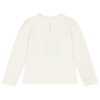 Girls Ivory Long Sleeve Top