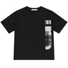 Boys Black Logo T-Shirt, 1, hi-res