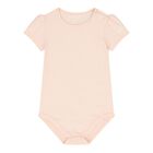 Baby Girls Pink & Denim Blue Dungaree Set, 1, hi-res
