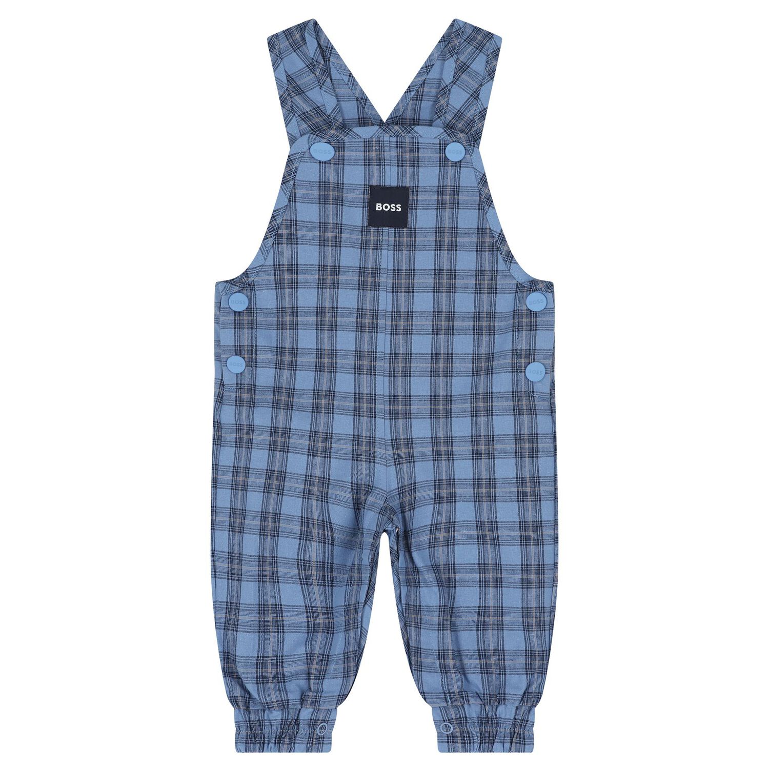 Baby Boys Blue & Navy Blue Dungaree Gift Set, 1, hi-res