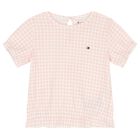 Baby Girls Pink Logo Gingham Shorts Set, 1, hi-res