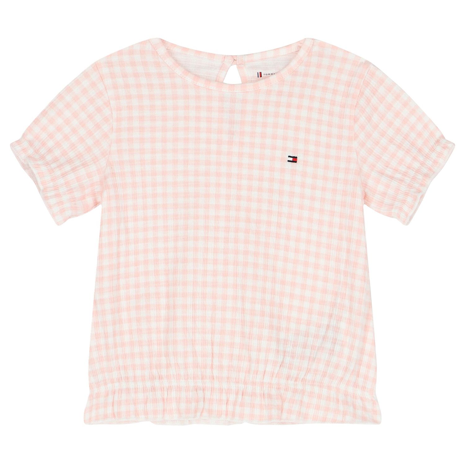 Baby Girls Pink Logo Gingham Shorts Set, 1, hi-res