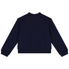 Girls Navy Blue Sequins Sweatshirt, 1, hi-res