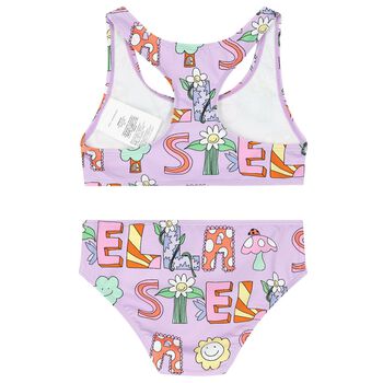 Girls Purple Floral Bikini