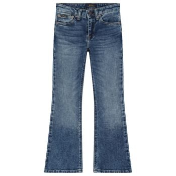 Girls Denim Blue Flared Jeans