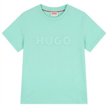 Boys Mini Me Green Logo T-Shirt