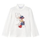 Girls Ivory Hand Bag Long Sleeve Top, 1, hi-res