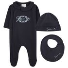 Navy Blue Logo Babygrow Gift Set, 1, hi-res