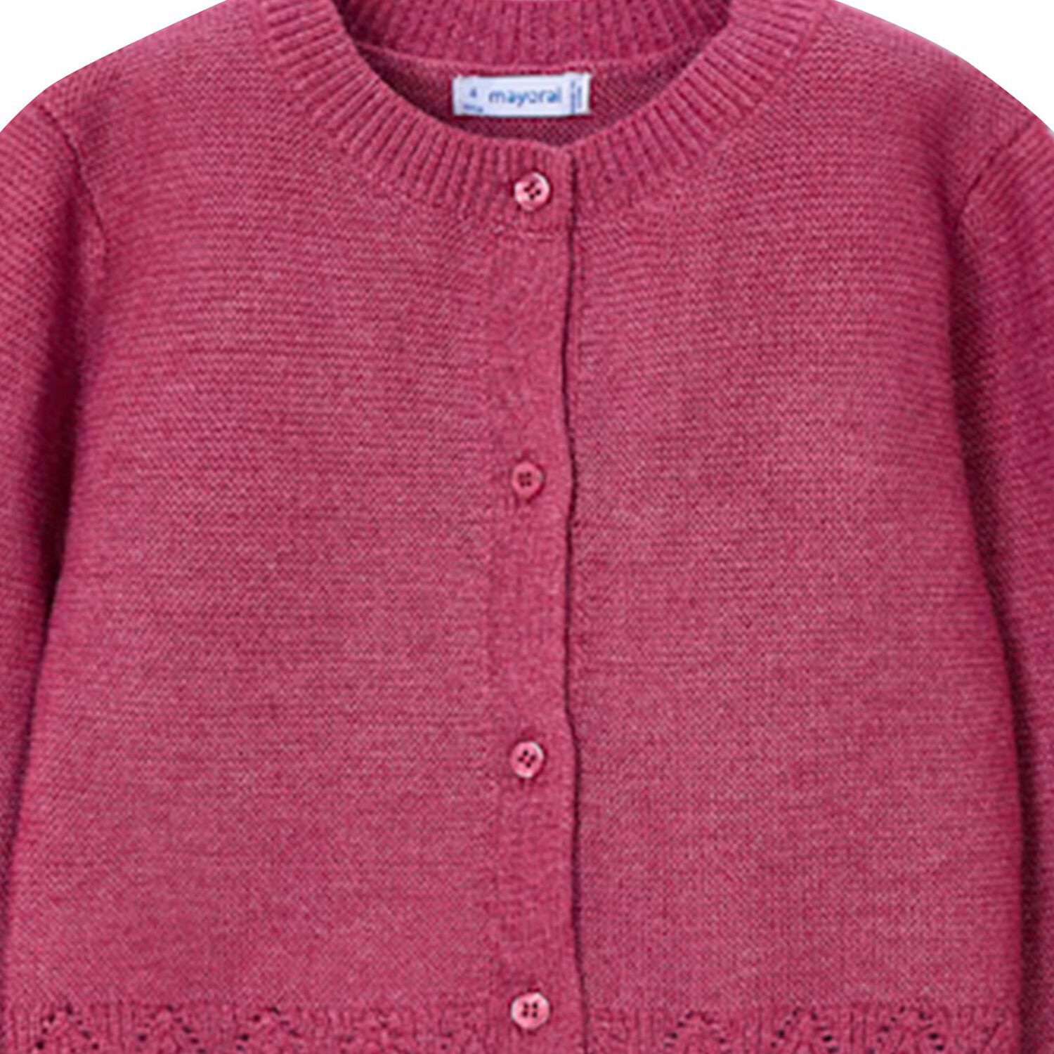 Girls Pink Knitted Cardigan, 1, hi-res