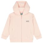 Girls Pink Logo Hooded Zip Up Top, 1, hi-res