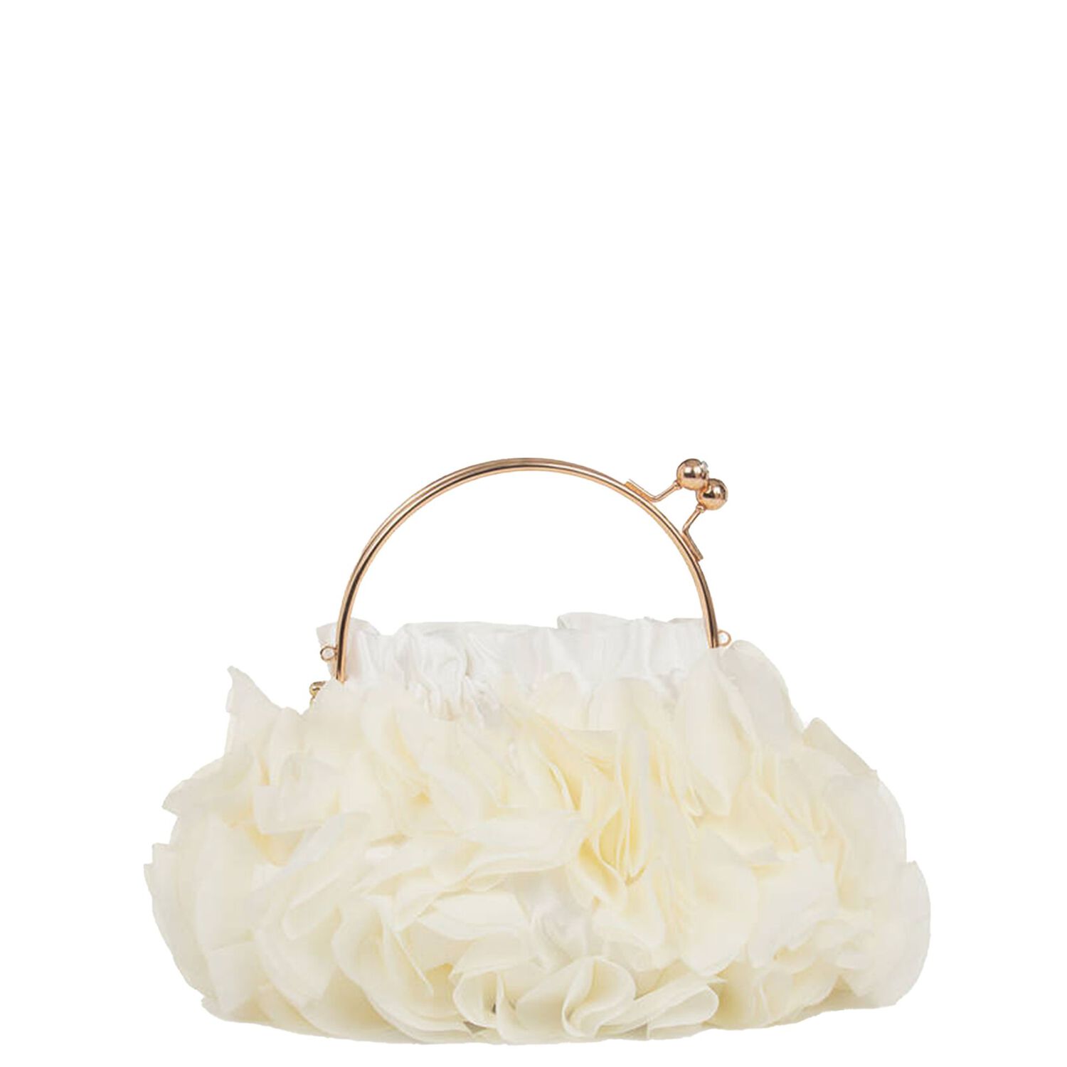 Girls Ivory Ruffled Chiffon Handbag, 1, hi-res image number null