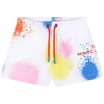 Girls White Logo Shorts