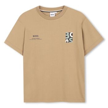 Boys Beige Logo T-Shirt