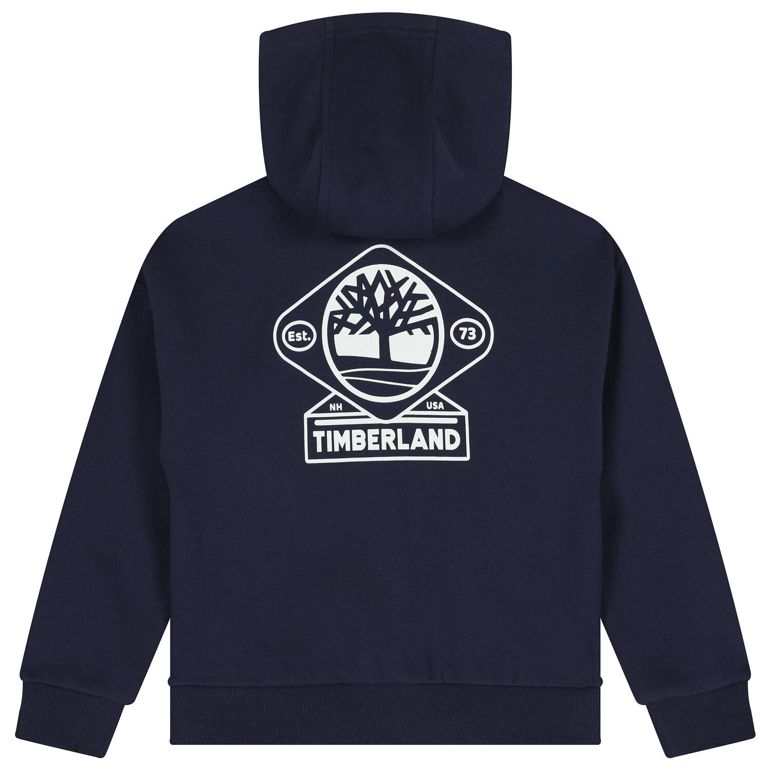 Boys Navy Blue Logo Hooded Zip Up Top, 2, hi-res