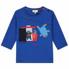 Boys Blue Yeti & Dino Long Sleeve Top, 2, hi-res