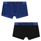 Boys Black & Blue Logo Boxer Shorts ( 2-Pack ), 1, hi-res