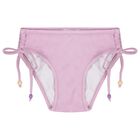 Girls Lilac, Black & Ivory Zig-Zag Crochet Bikini, 1, hi-res