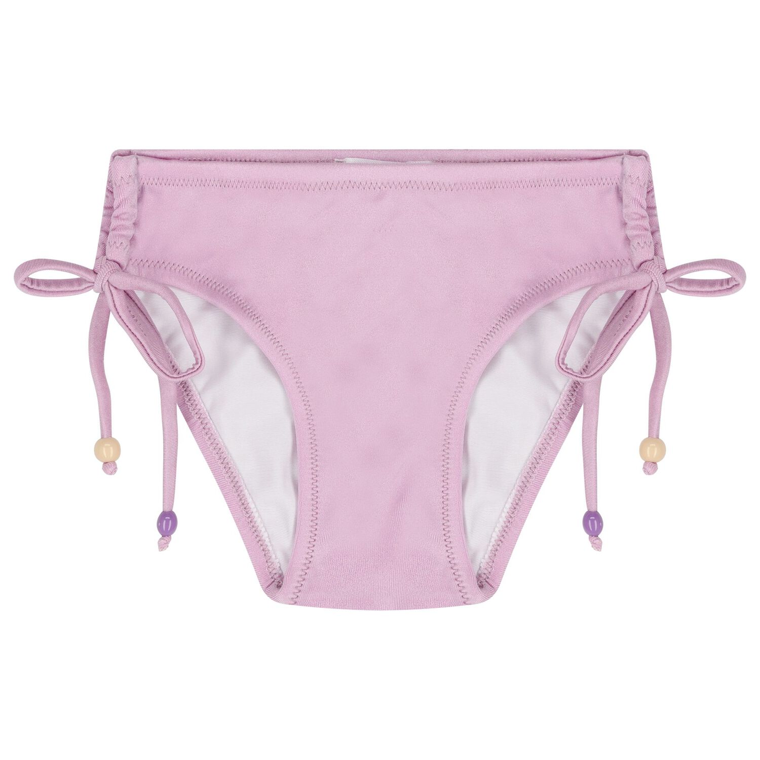 Girls Lilac, Black & Ivory Zig-Zag Crochet Bikini, 1, hi-res