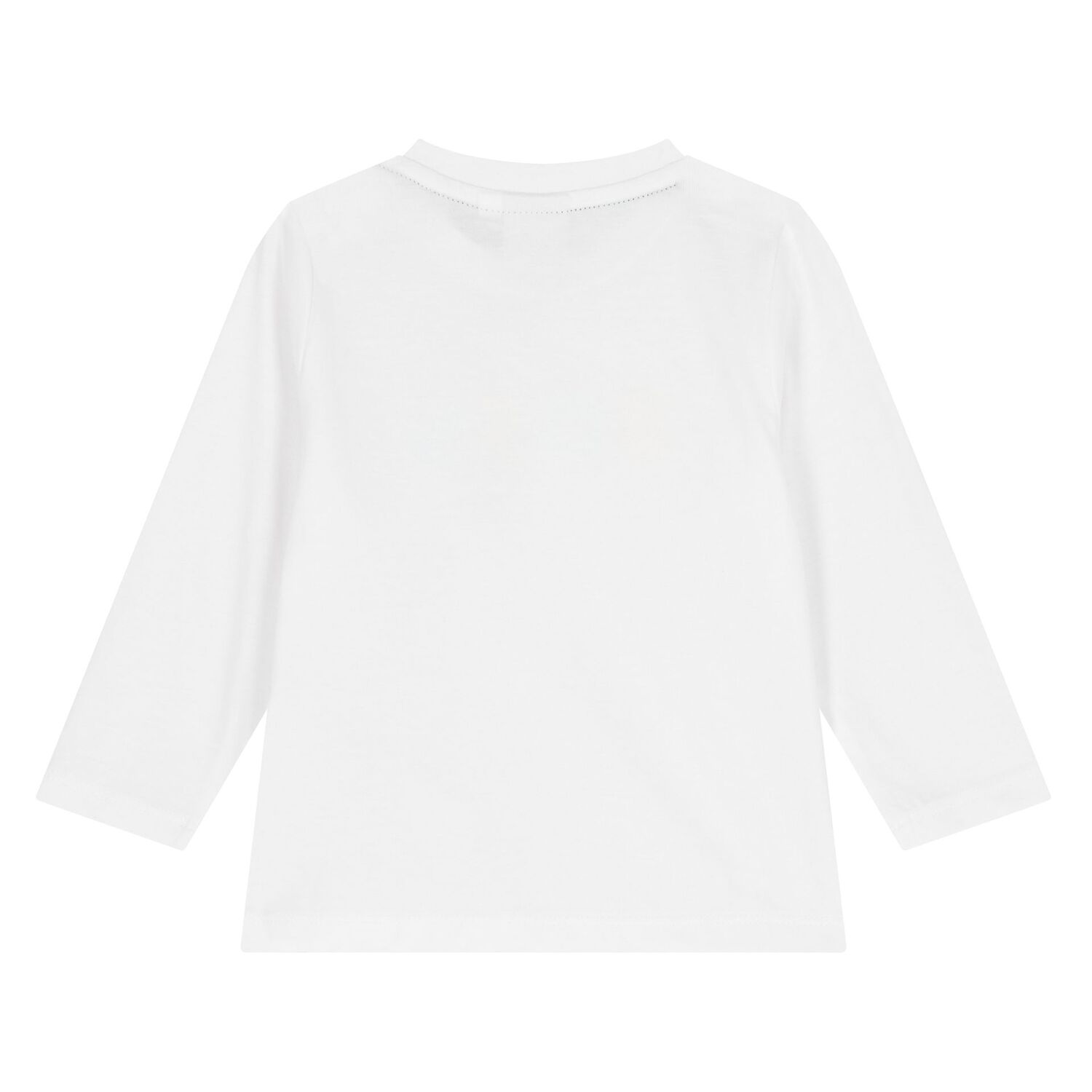 Younger Boys White Logo Long Sleeve Top, 1, hi-res image number null