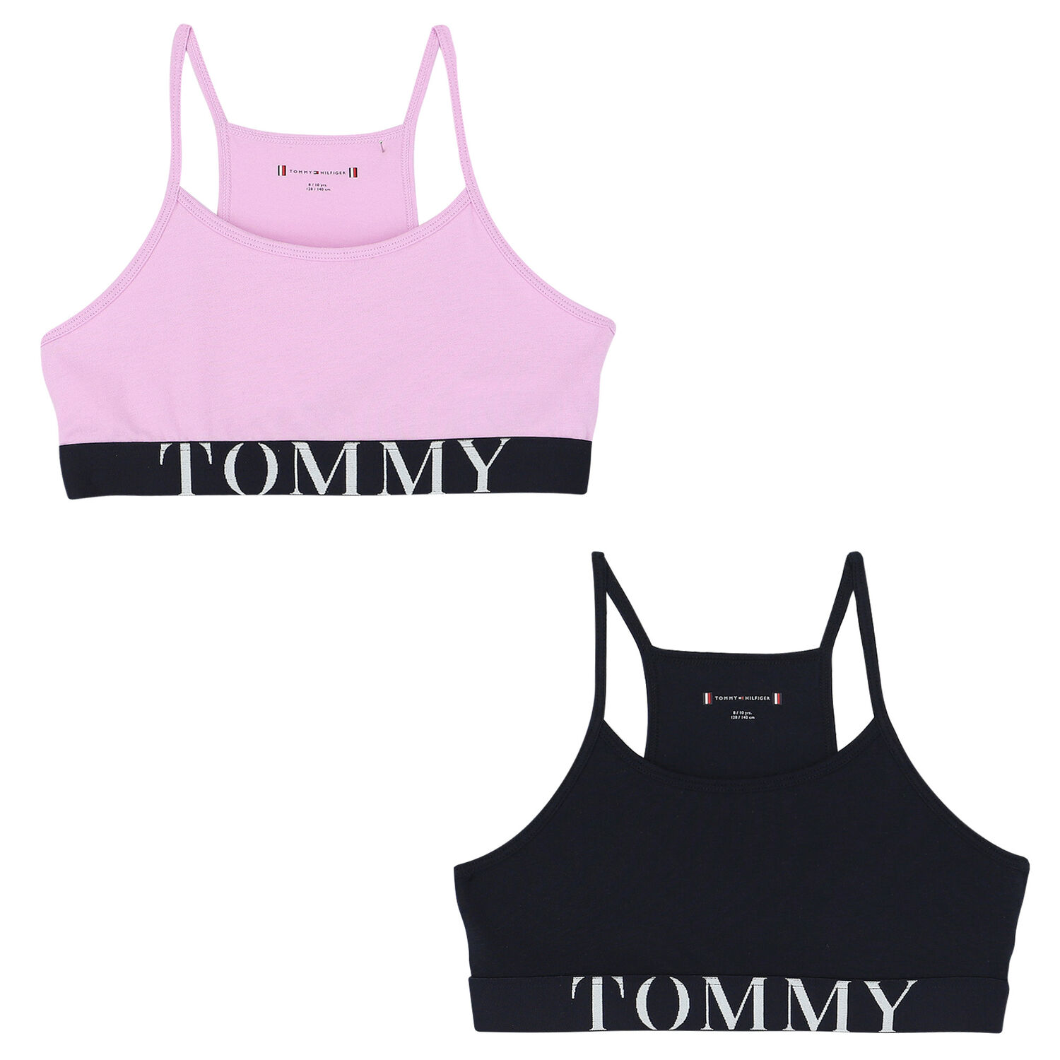 Girls Lilac & Navy Bra Tops (2-Pack), 1, hi-res