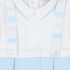 Baby Boys White & Blue Babygrow, 1, hi-res