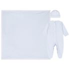 Baby Boys Blue Smocked Babygrow Gift Set, 2, hi-res