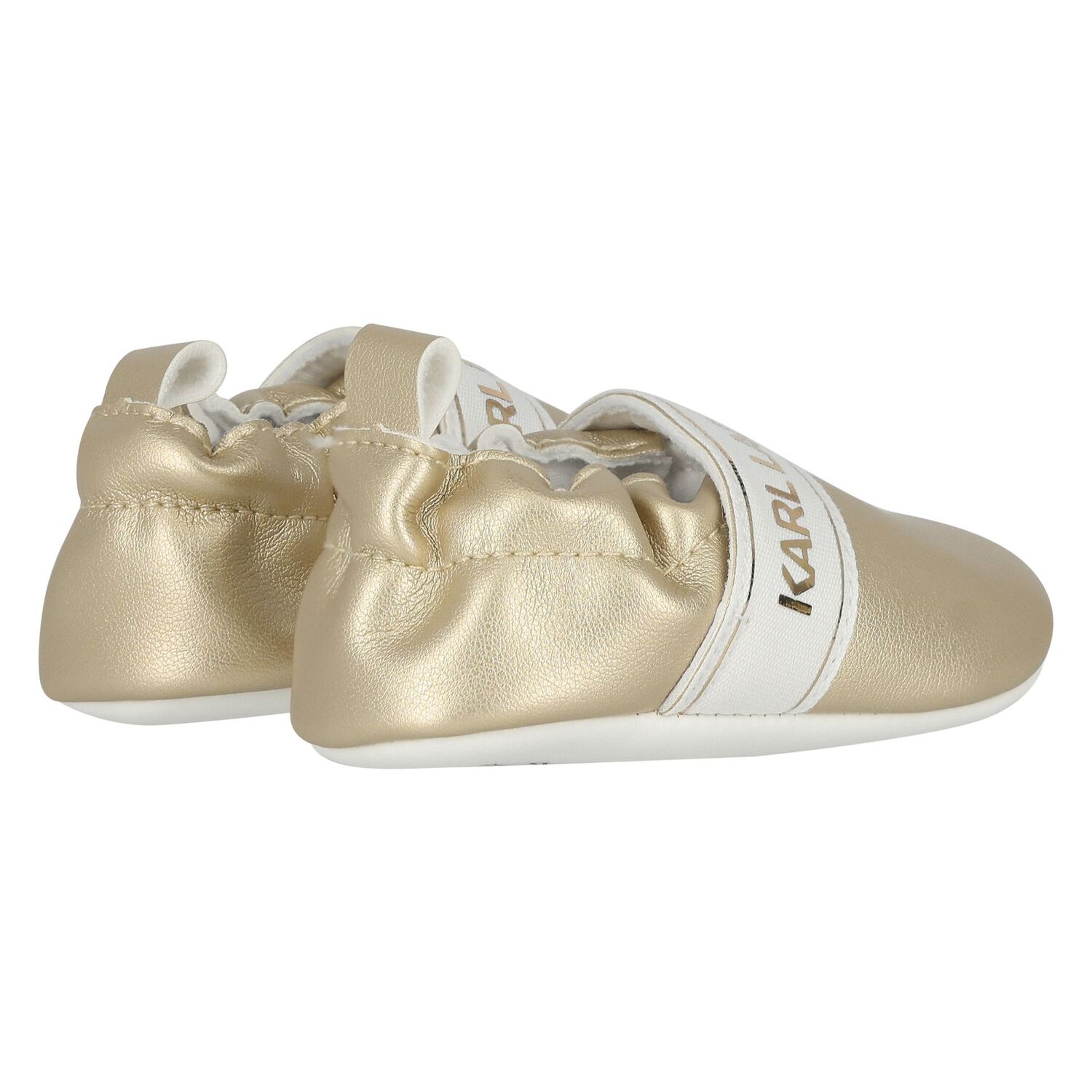 Baby Girls Gold Logo Pre Walker Shoes, 1, hi-res