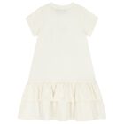 Girls Ivory Butterflies Logo Dress, 1, hi-res