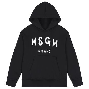 Black Logo Hooded Top