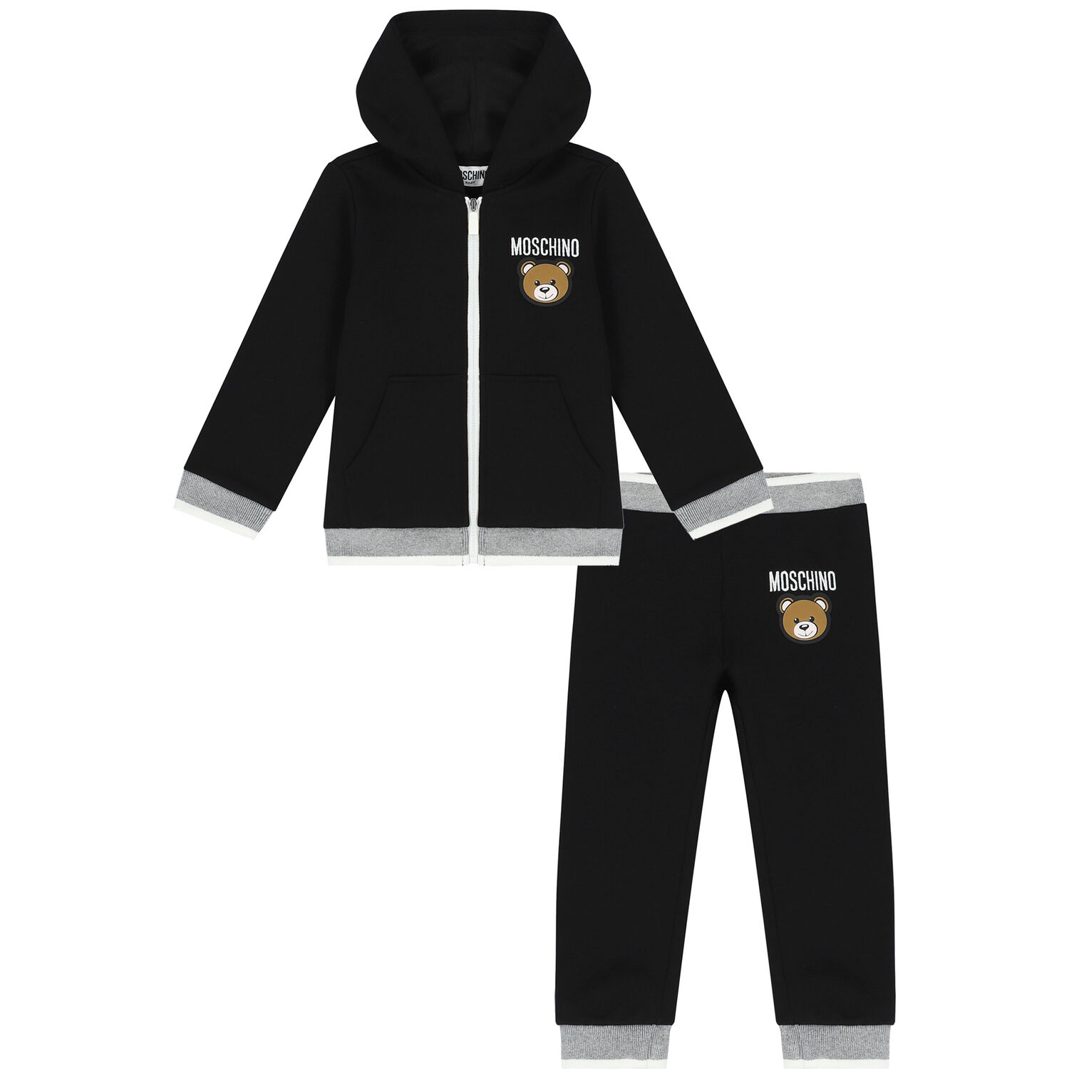 Black Teddy Bear Logo Tracksuit, 2, hi-res